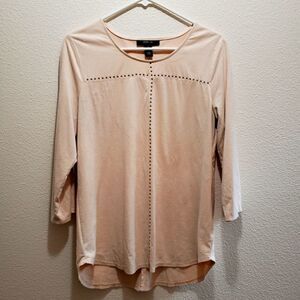 Style and co., faux suede top, tan, S